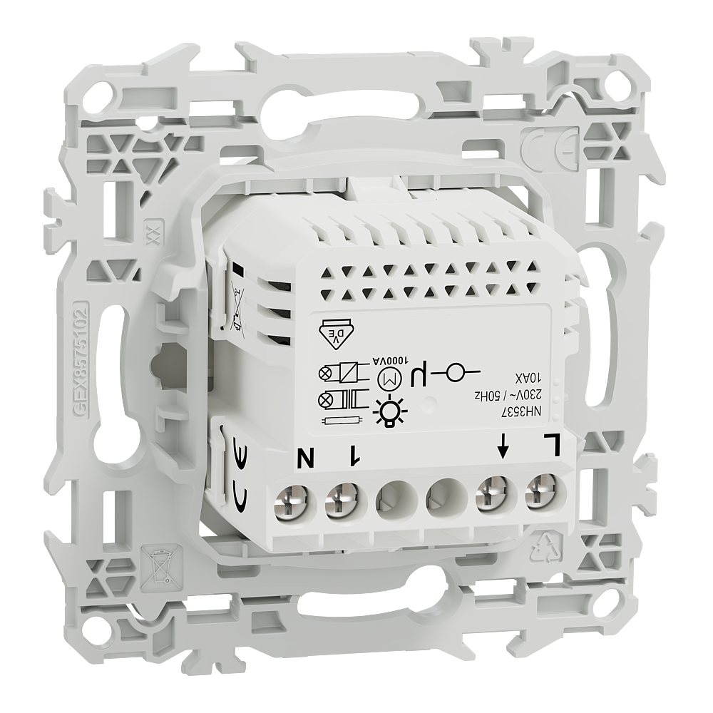 Wiser Odace inter poussoir 10A blanc